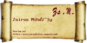 Zsiros Mihály névjegykártya