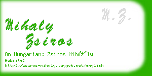 mihaly zsiros business card